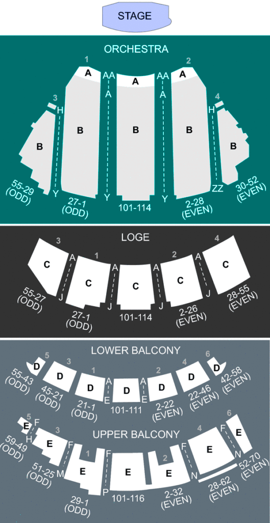 BEACON THEATER SEATING CHART