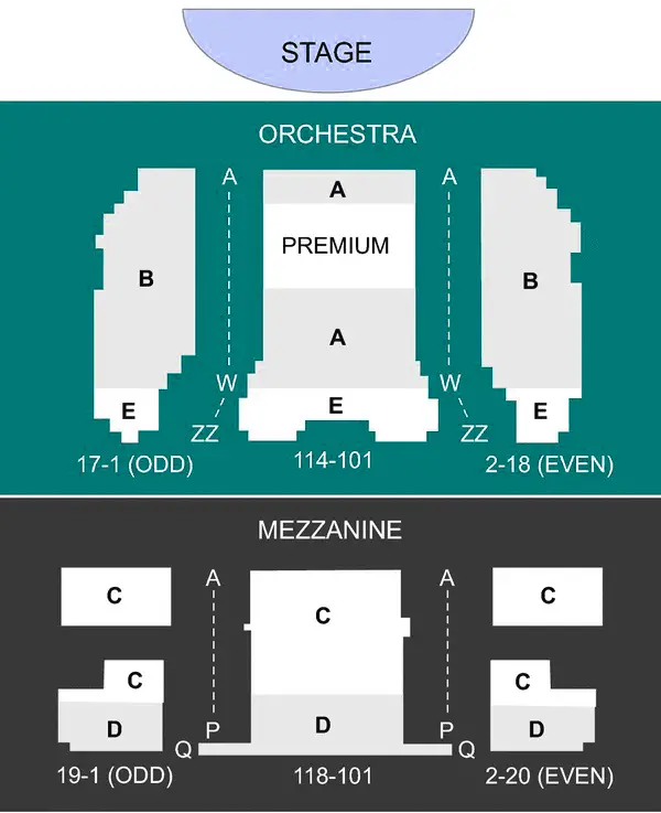 August Wilson Theatre seating chart